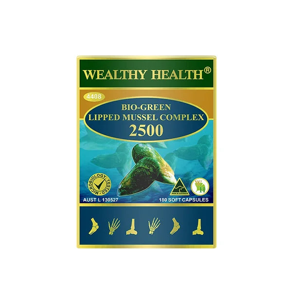 Wealthy Health Bio-Green Lipped Mussel Complex2500 180 Capsules